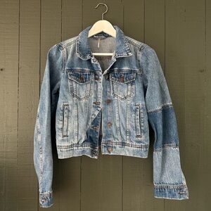 Free People Rumors Crop Denim Trucker Jacket
